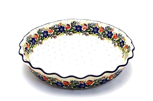 Polish Pottery Baker - Pie Dish - Fluted - Garden Party