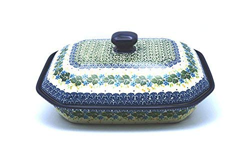 Polish Pottery Baker - Rectangular Covered - Large - Ivy Trail