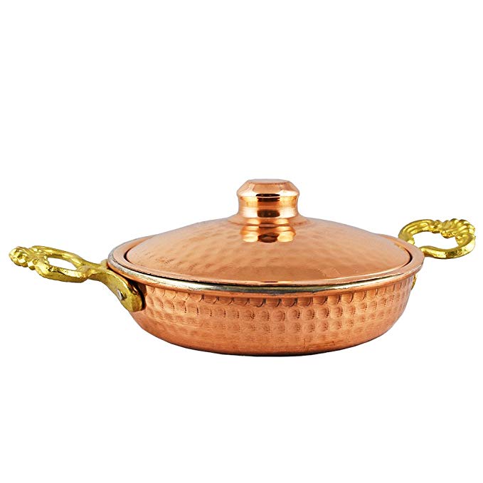 Copper Pan 6.70 inches, Saucepan with lid, Sautepan, Cookware, Thick Copper Pot, Pan, Casserole Dish, Pot, Copperware, Chef, Healthiest Cooking, Skillet, Saucepan, Wok, Kitchen Set, Healthy Casseroles