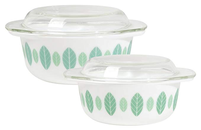 Now Designs Modglass Retro Glass Bakeware, Set of Two, Planta Design