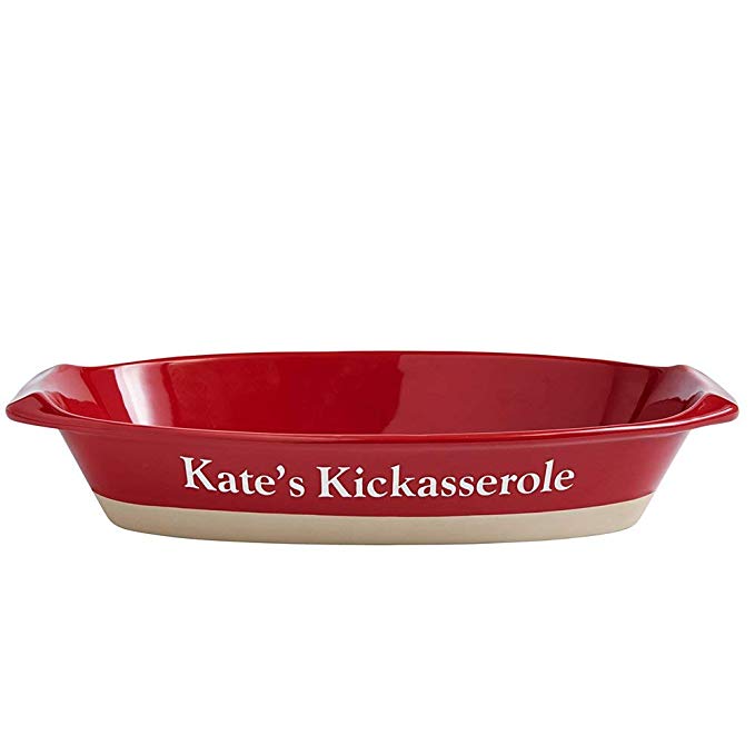 Personal Creations - Personalized Gifts Ceramic Casserole Baking Dish-Red