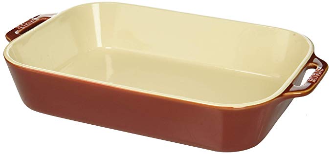 Staub 40511-889 Ceramics Rectangular Baking Dish, 13x9-inch, Rustic Red