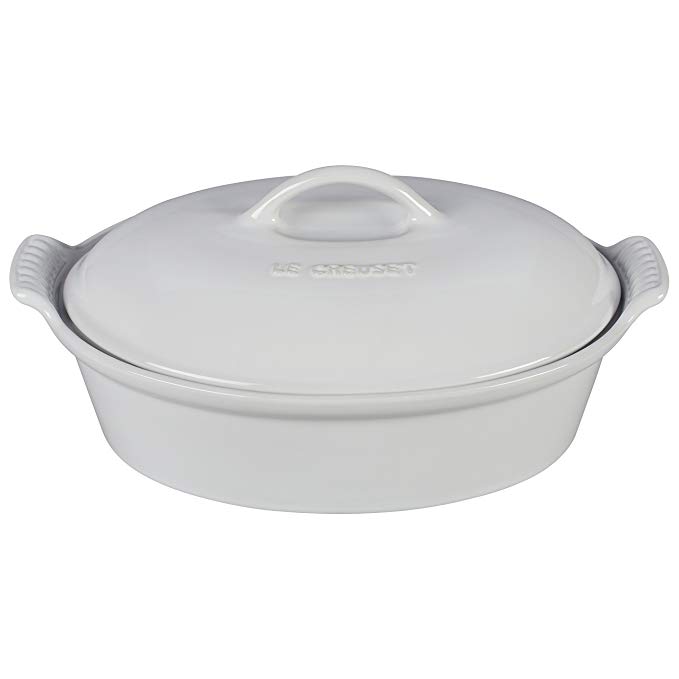 Heritage Covered Oval Casserole Color: White