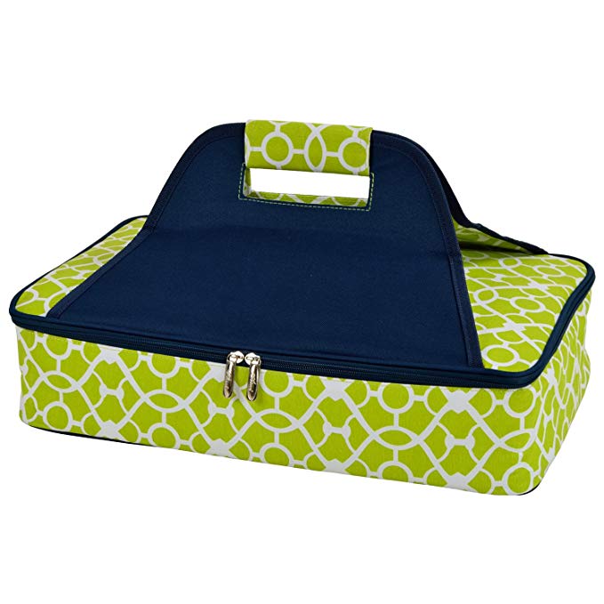 Picnic at Ascot Insulated Casserole Carrier to keep Food Hot or Cold- Trellis Green