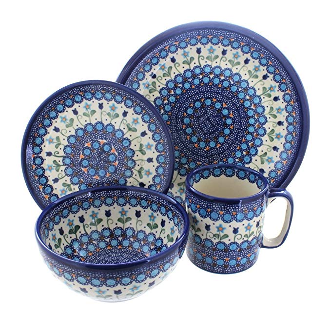 Polish Pottery Savannah 4 Piece Dinner Set