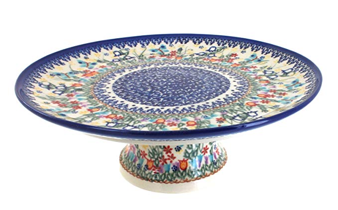 Polish Pottery Garden of Eden Cake Plate