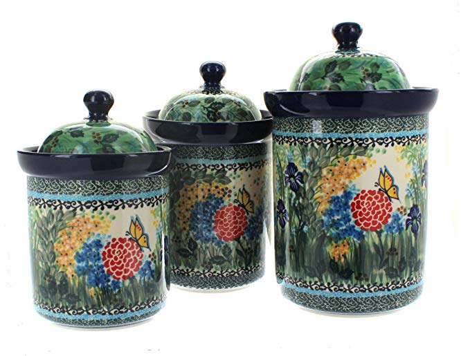 Polish Pottery Teresa 3 Piece Canister Set