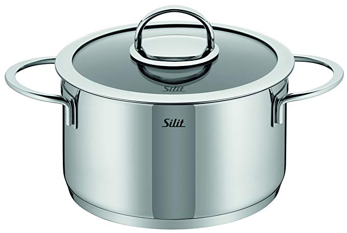 WMF 91.0324.6066 Vignola High Casserole with Lid, 6.6-Quart, Silver