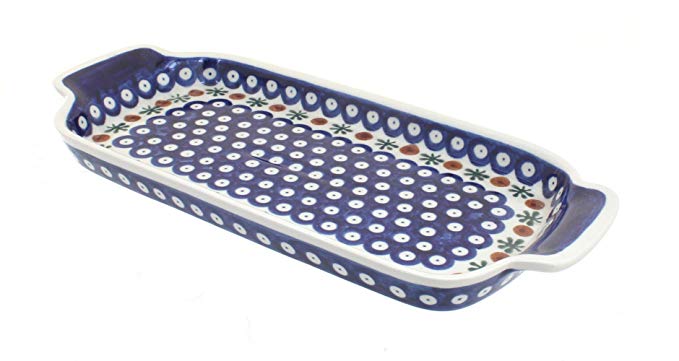 Polish Pottery Nature Bread Tray with Handles