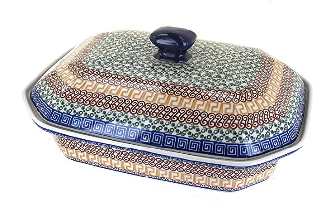 Polish Pottery Athena Large Covered Baking Dish