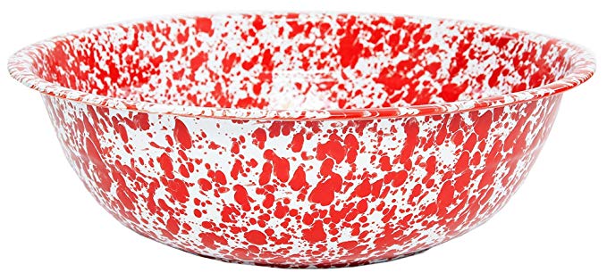 Enamelware Timpano Basin - Red Marble