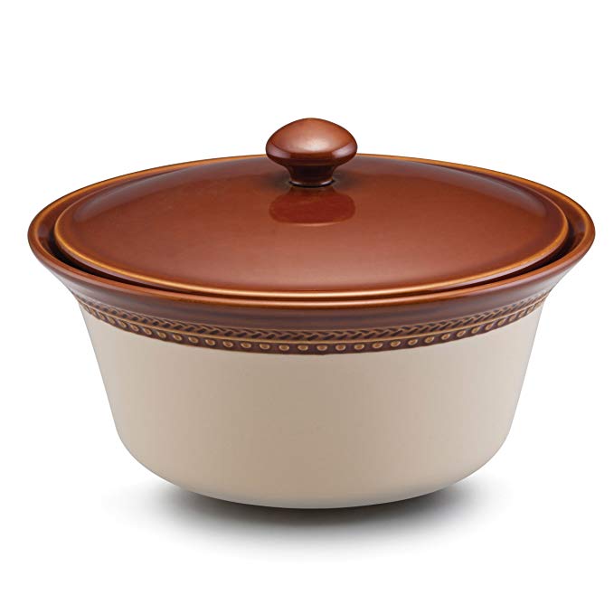 Paula Deen Signature Dinnerware Southern Gathering 2-1/2-Quart Covered Stoneware Casserole, Chestnut