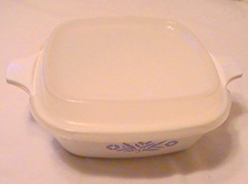 Corning Ware Blue Corn Flower Petite Pan Casserole with Plastic Lid - P-41 - Set of 2