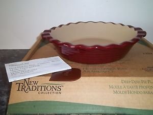 Pampered Chef Stoneware Deep Dish Pie Plate