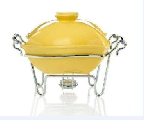 Godinger Buttercup Yellow Covered Pagoda Baker With Tealight and Stand, 32-Ounce/1-Quart