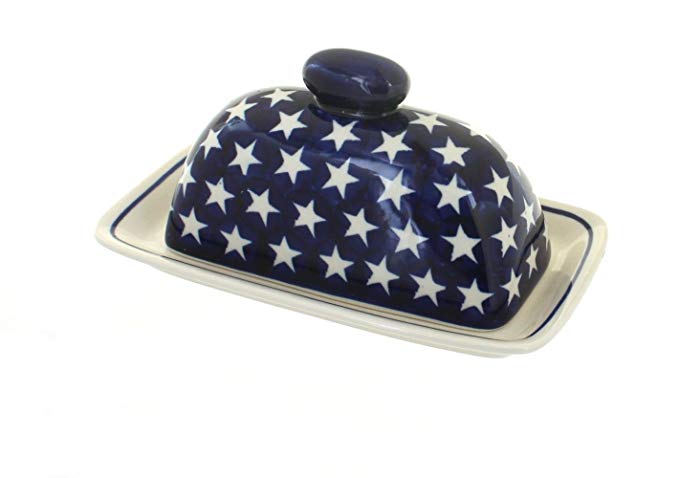 Polish Pottery Stars Butter Dish