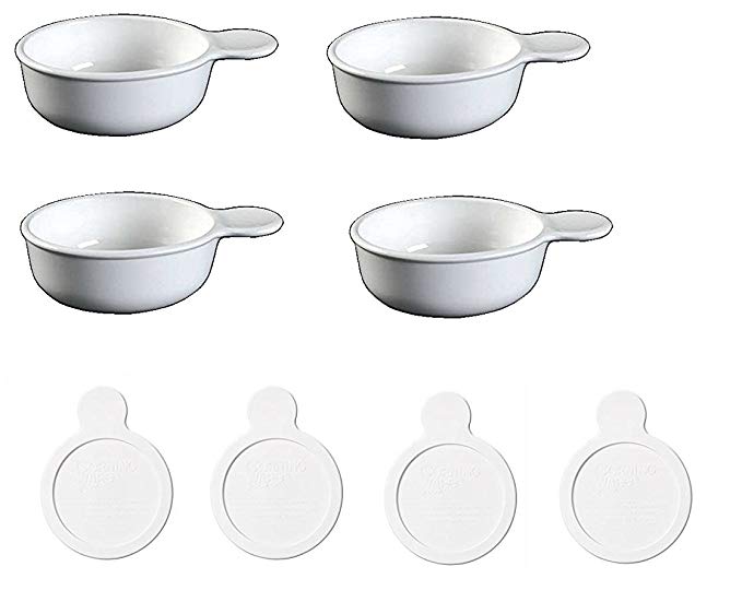 Corningware Bundle: Four 15 Oz Grab-Its and Plastic Lids