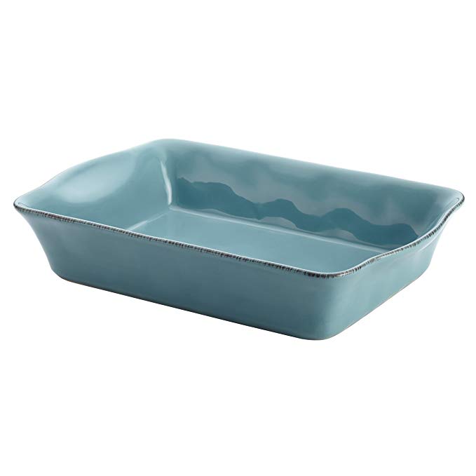 Rachael Ray Cucina Stoneware 9-Inch x 13-Inch Rectangular Baker, Agave Blue