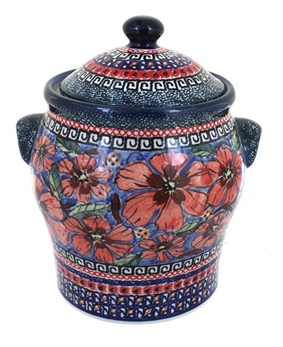 Polish Pottery Jungle Flower Large Canister