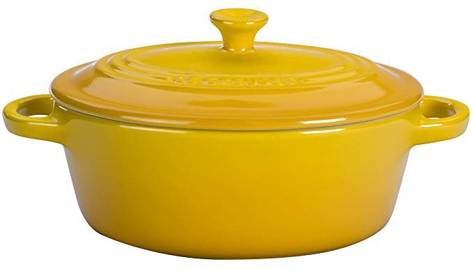 Le Creuset Stoneware 12-Ounce Mini Oval Cocotte, Dijon