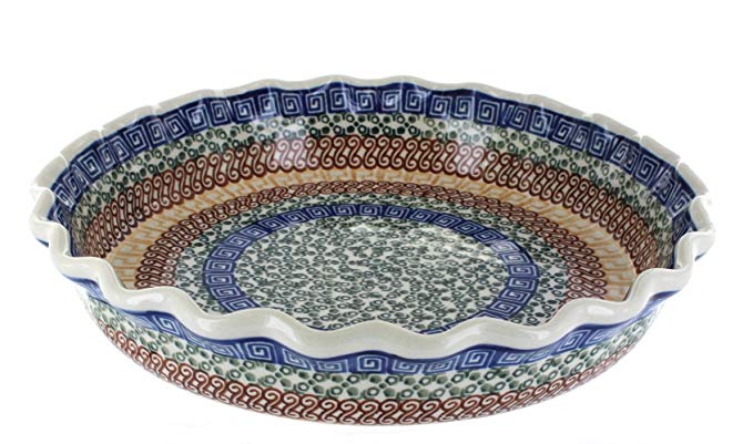 Blue Rose Polish Pottery Athena Pie Plate