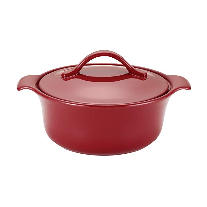 Anolon Vesta Ceramics 2.5-Quart Round Casserole, Paprika Red