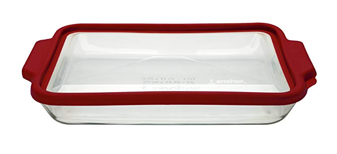 Anchor Hocking 3-Quart Glass Baking Dish with Cherry TrueFit Lid