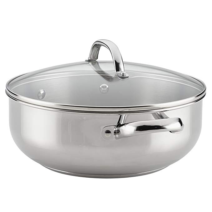 Farberware Buena Cocina Stainless Steel Covered Casserole, 6-Quart, Silver