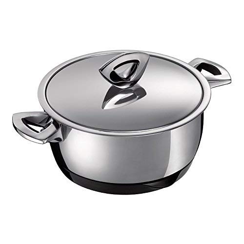 Kuhn Rikon Durotherm Swiss-Made Cookware, Casserole with Lid, 6-Inch - 1QT