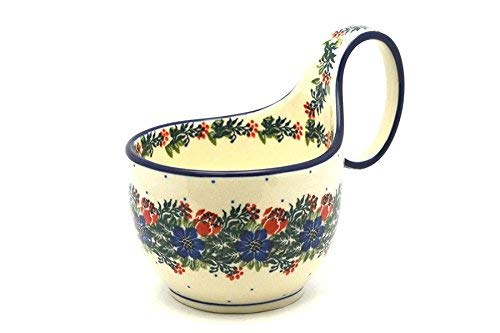 Polish Pottery Loop Handle Bowl - Garden Party