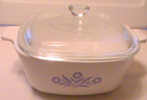 Vintage Corning Ware 3 Quart / Liter Casserole Dish with Lid Cornflower Blue Design A-3-B