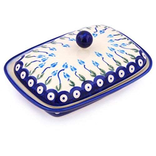 Ceramika Bona H7199G Polish Pottery Ceramic Butter Dish Hand Painted, 7-Inch