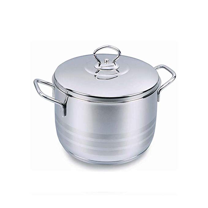 Korkmaz Astra Stainless Steel Induction-Ready Casserole with Tri-Ply Encapsulated Base with Lid (8.5 Qt)