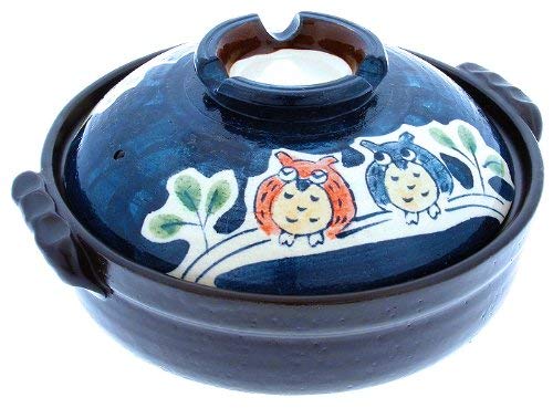 Kotobuki 190-972D Owl Family Donabe Japanese Hot Pot, 10-Inch