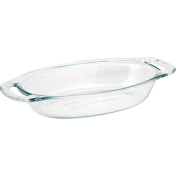 Pyrex Easy Grab 1.3 Quart Glass Oval Bakeware Dish