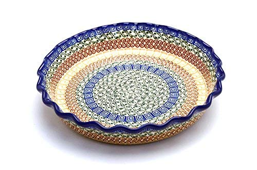 Polish Pottery Baker - Pie/Quiche - Fluted - Autumn