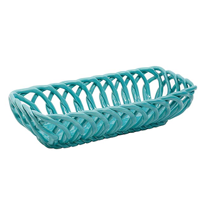 The Pioneer Woman Timeless Beauty 10.7-Inch Turquoise Bread Basket