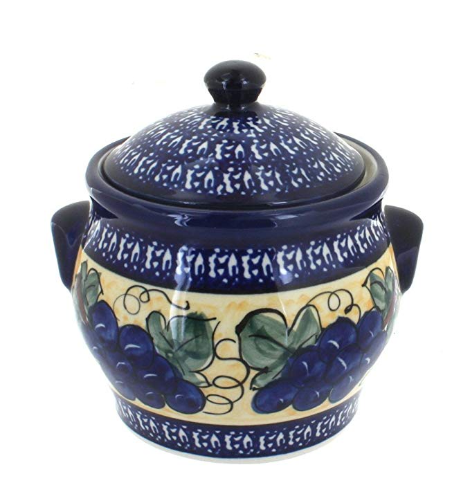 Polish Pottery Grapes Small Canister