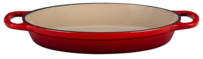 Le Creuset Enamel Cast Iron Signature Oval Baker, 1 quart, Cerise (Cherry Red)