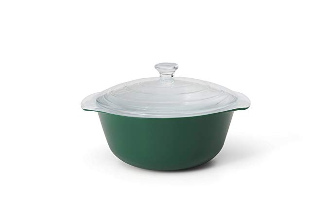 Creo SmartGlass Cookware, 2-quart Casserole Dish with Lid Cover, Green