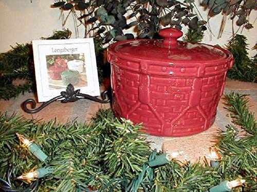 Longaberger Drum Crock / Casserole Dish in Paprika Red