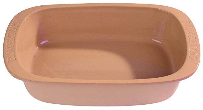 Romertopf by Reston Lloyd Natural Glazed Clay Casserole Dish, Large, 4-Quart