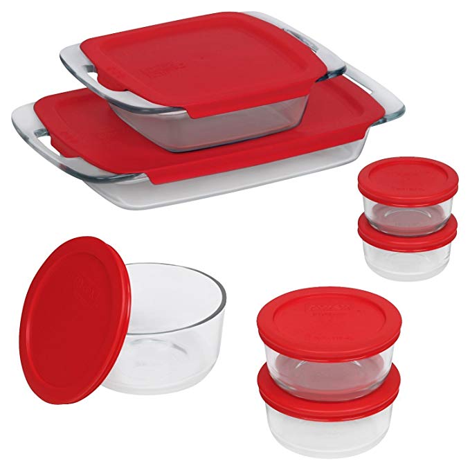 Pyrex 14 Piece Easy Grab Glass Bakeware and Food Storage Set