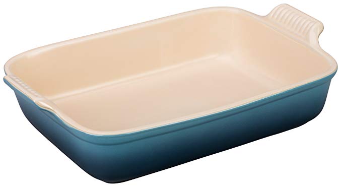 Le Creuset Heritage Stoneware 12-by-9-Inch Rectangular Dish, Marine