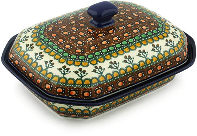 Polish Pottery Golden Pastures Medium Covered Baking Dish