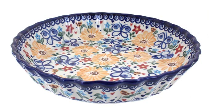 Polish Pottery Butterfly Pie Plate