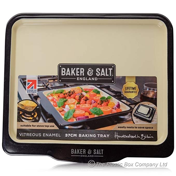 Baker & Salt Heavy Duty Premium Induction Enamel Baking Tray 37cm 14.5