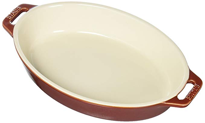 Staub 40511-897 Ceramics Oval Baking Dish, 9-inch, Rustic Red