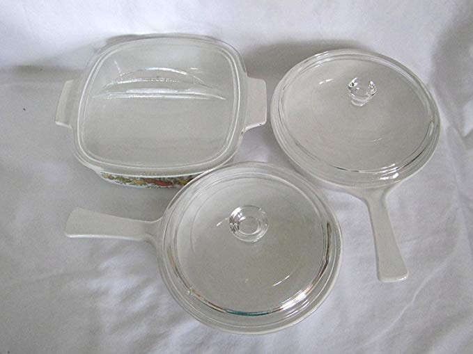 Set of 3 - Vintage 1970s Corning Ware 