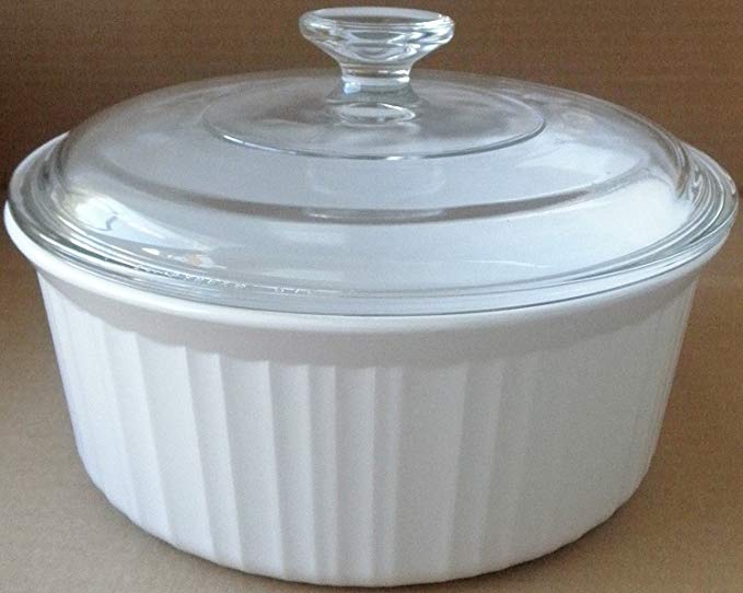 Corning Ware 2.5 Quart French White Ovenware Dish with Lid